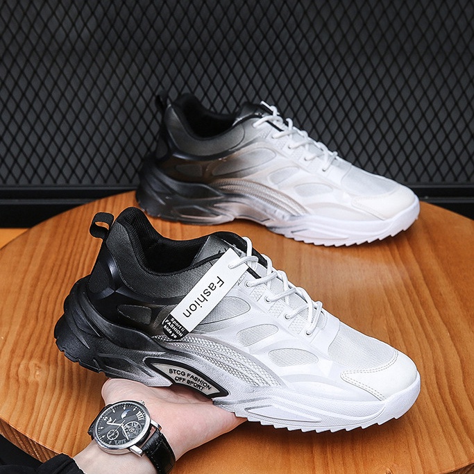 Giày Thể Thao Nam Đế Cao TT07 Fashion Sport Màu Trắng Gót Đen