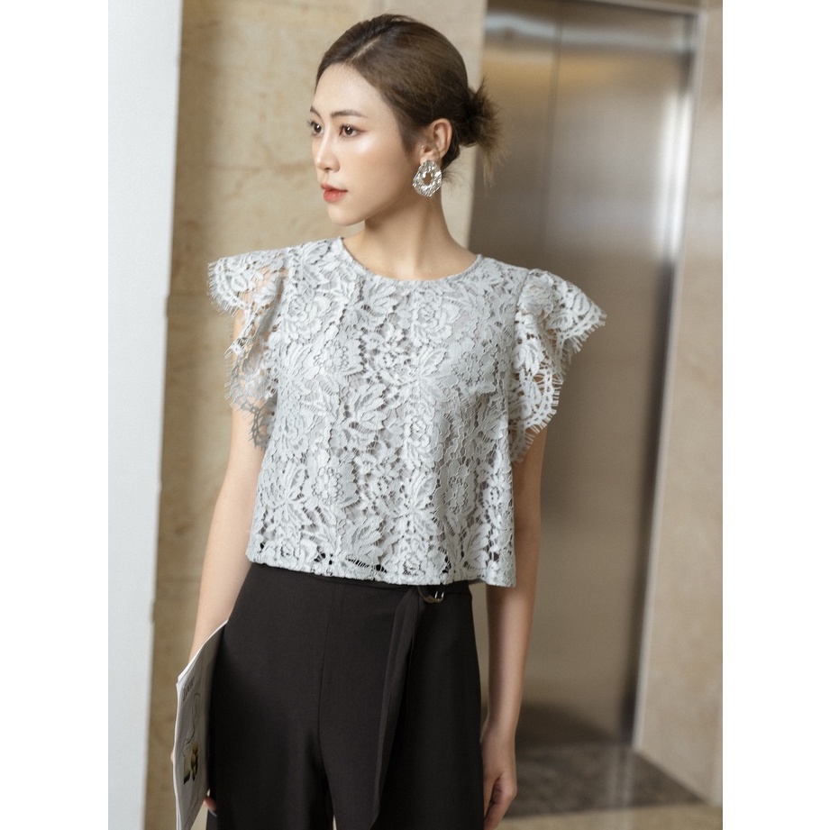 Áo kiểu nữ croptop HeraDG chất liệu ren SAKBB2101