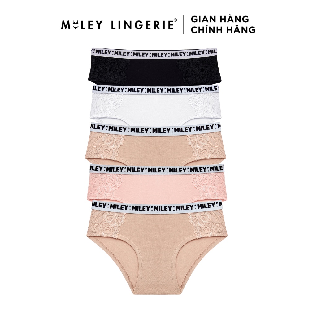 Combo 5 Quần Lót Nữ Cotton Phối Ren 2 Bên Sườn Miley Lingerie FCB02