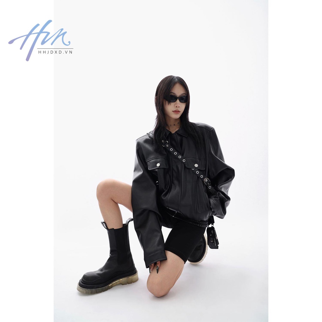 Áo Khoác Da Dáng Ngắn Thời Trang Xuân Thu 2022 Cho Nữ