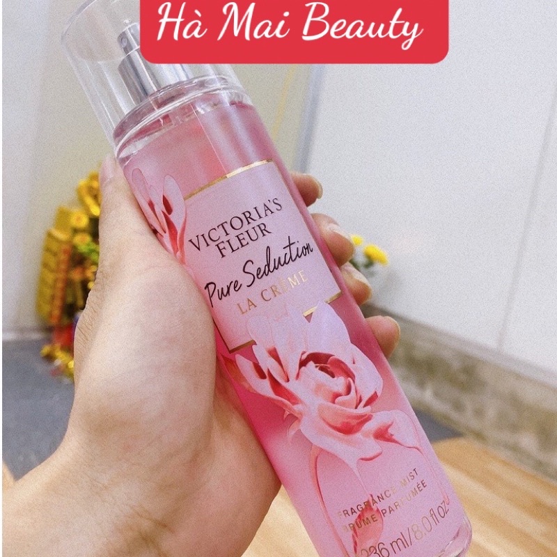 xịt thơm body vic 236ml nắp trong PURE SEDUCTION hồng
