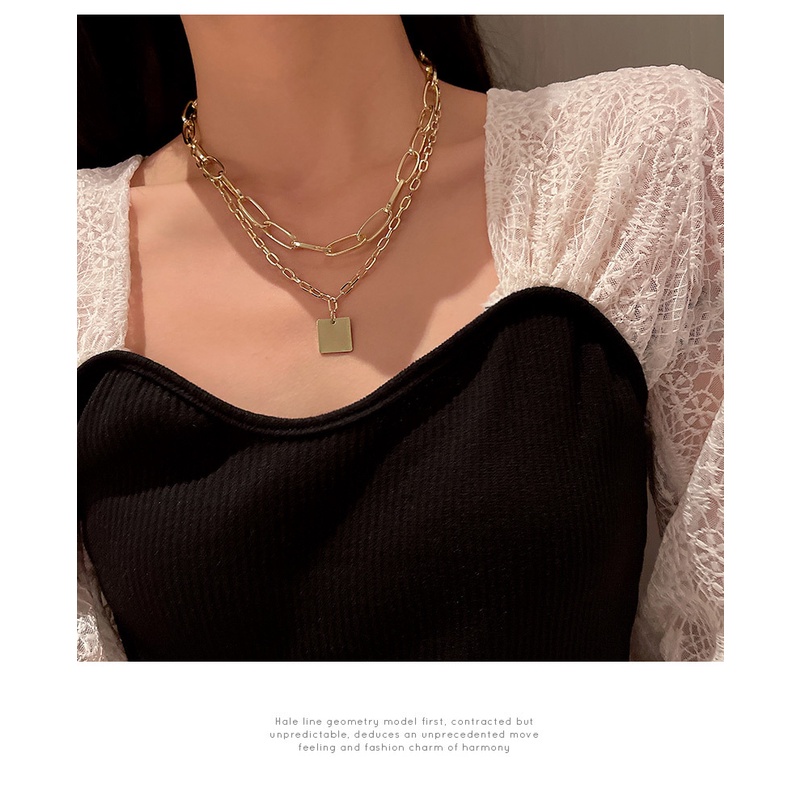 YeYi Vòng cổ Hai Lớp Bằng Kim Loại Nhẹ Sang Trọng Phong Cách Âu Mỹ Thiết Kế Thời Trang Mới Cá Tính Cho Nữ