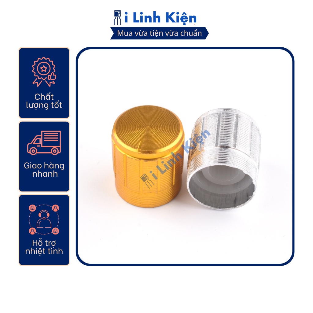 Núm chiết áp nhôm 15x17mm WH148 màu đen