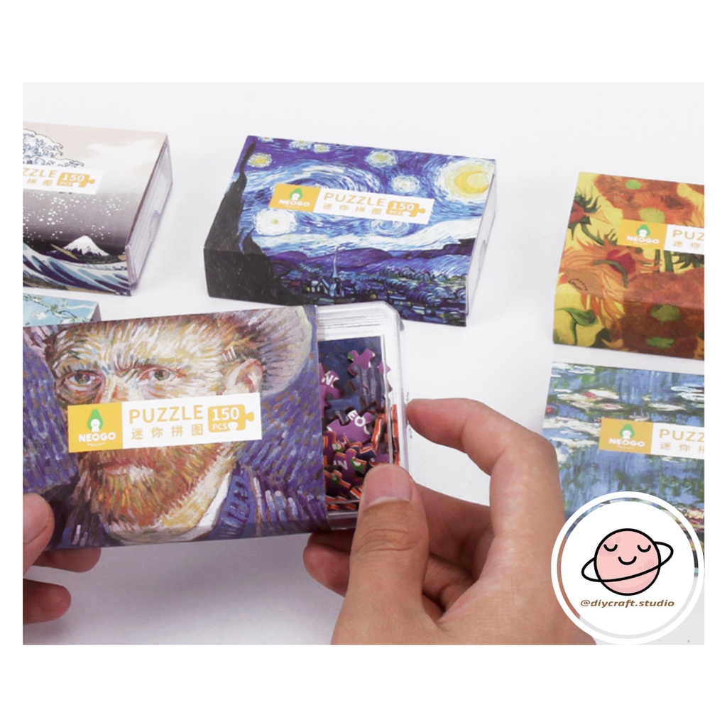Tranh ghép hình mini 150 mảnh - Famous painting mini jigsaw puzzle 150pcs - Vangogh, Claude Monet, Katsushika Hokusai...