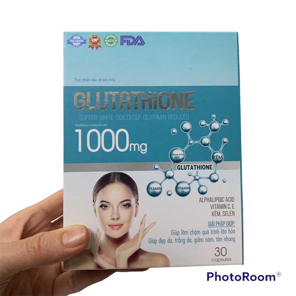 Viên uống Glutathione 1000mg hỗ trợ đẹp da, nám, tàng nhang