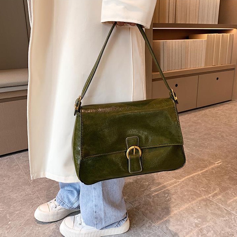 Ielgy Túi Đeo Chéo Bằng Da Mềm Sức Chứa Lớn Phong Cách vintage Cho Nữ