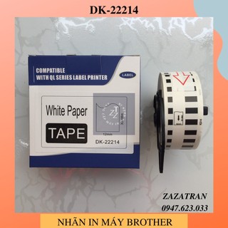 Nhãn in máy brother dk-22214 - nhãn liên tục 12mm x 30.48m