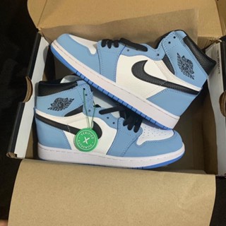 Giày sneaker Jordan 1 High University Blue, giày thể thao Jordan xanh nhạt cổ cao nam nữ hàng cao cấp