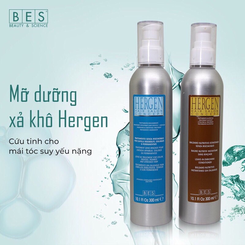Bộ 2 Xả Khô Nuôi Dưỡng Tóc TRẻ Ngọn Bes Hergen 300ml( hàng chính hãng)