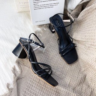Sandal dây mảnh gót trụ 5cm
