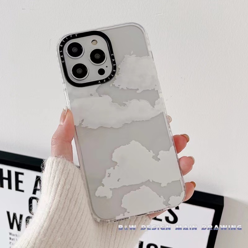 Ốp Điện Thoại TPU Mềm Trong Suốt Chống Sốc In Hình Đám Mây Nghệ Thuật Cho iPhone 14 13 12 11 Pro MAX X XS MAX XR