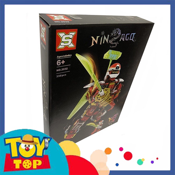 Đồ chơi lắp ráp ghép ninja robo biến hình chiến giáp lửa mech robot của Kai xếp hình SX 2032
