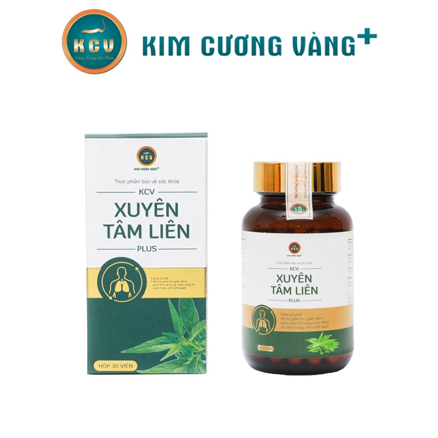 Viên Uống Bổ phổi Xuyên Tâm Liên Kim Cương Vàng  5 hộp Tặng 2 hộp