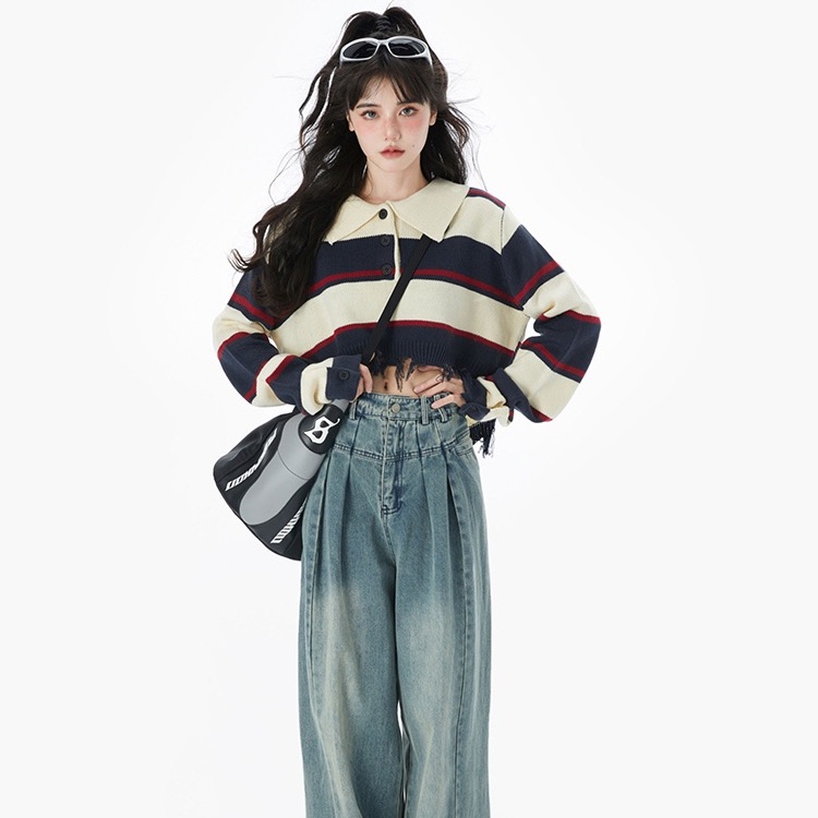 Áo lửng SUXI dài tay cổ bẻ dáng rộng thời trang Hàn Quốc dành cho nữ