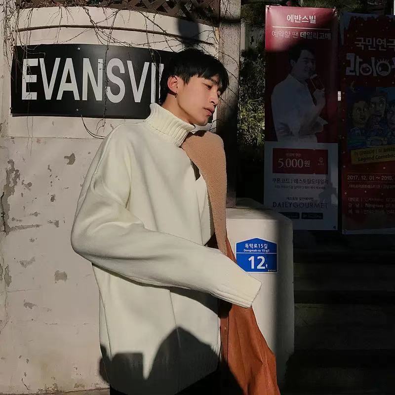 Áo Sweater Cổ Lọ Size Lớn Thời Trang Thu Đông Hàn Quốc Dành Cho Nam