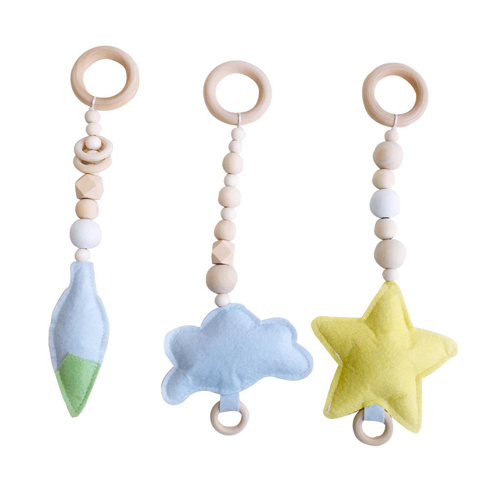Bộ 3 Đồ Chơi Treo Bằng Silicone Và Gỗ Dành Cho Trẻ Sơ Sinh