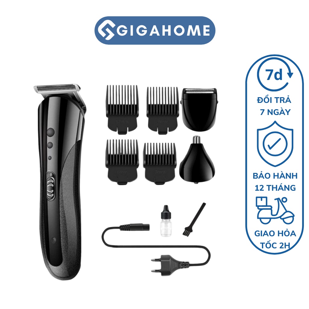 Tông Đơ Cắt Tóc Chuyên Nghiệp 3in1 GIGAHOME Kiêm Máy Cạo Râu Và Tỉa Lông Mũi 6499