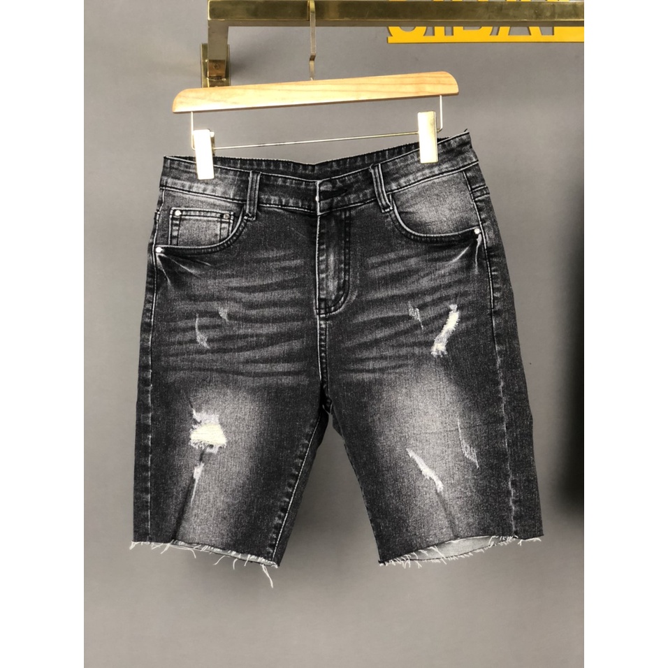 quần short jean nam cao cấp màu xám rách hàng chuẩn shop