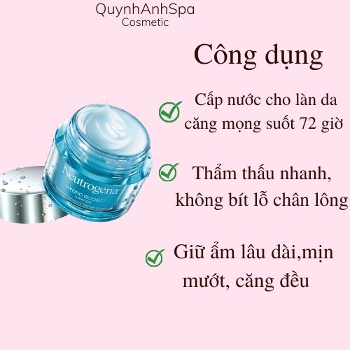 Kem dưỡng ẩm Neutrogena Hydor boost Water gel Dành cho da dầu da khô quynhanhspa20 50ml