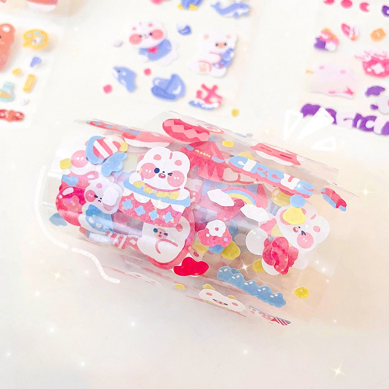 Cuộn Băng Keo Trong Suốt Dài 3M Chống Thấm Nước Họa Tiết Hoạt Hình Dễ Thương