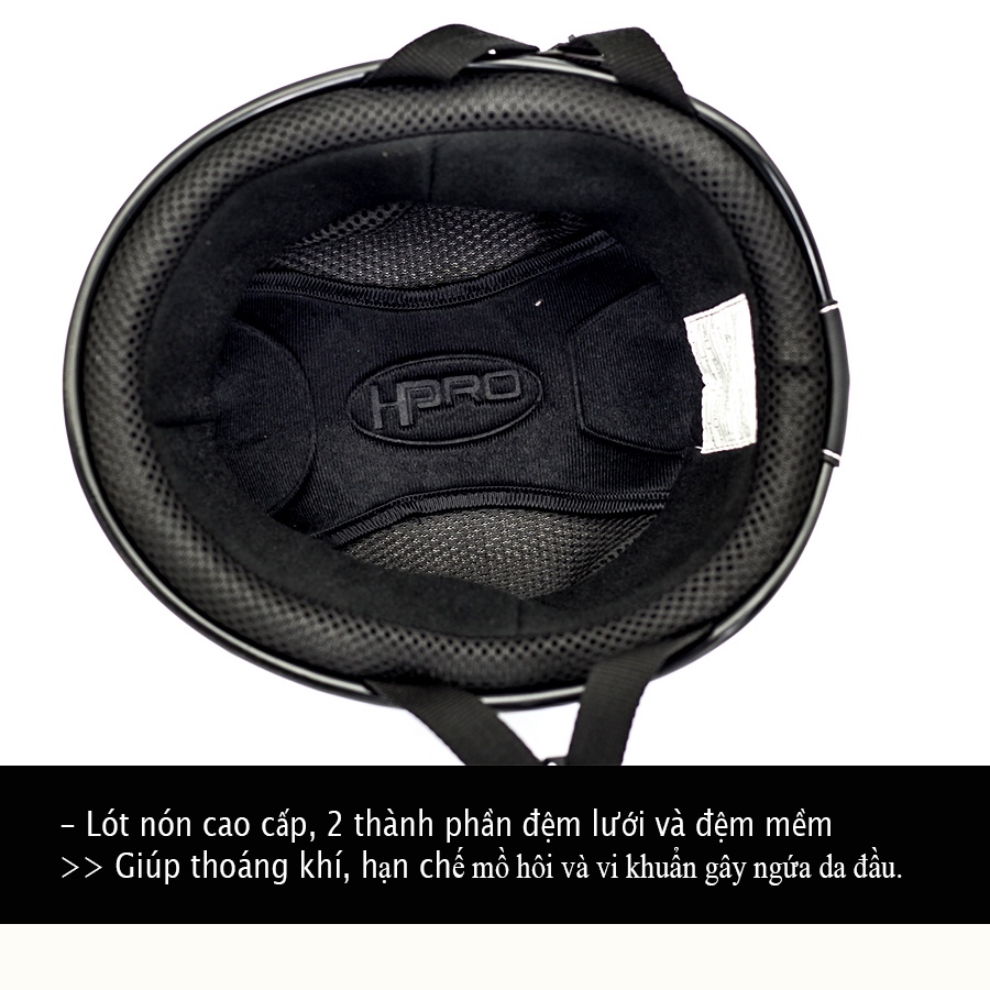 Mũ Bảo Hiểm Nữa Đầu Tai Mèo Có Kính Hpro 03K