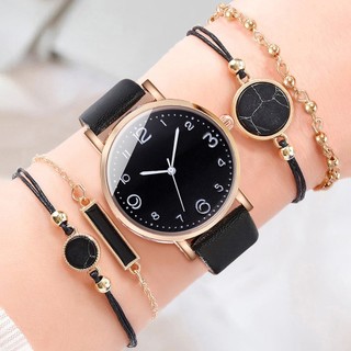 Set 5 Đồng Hồ Quartz Dây Da Cho Nữ