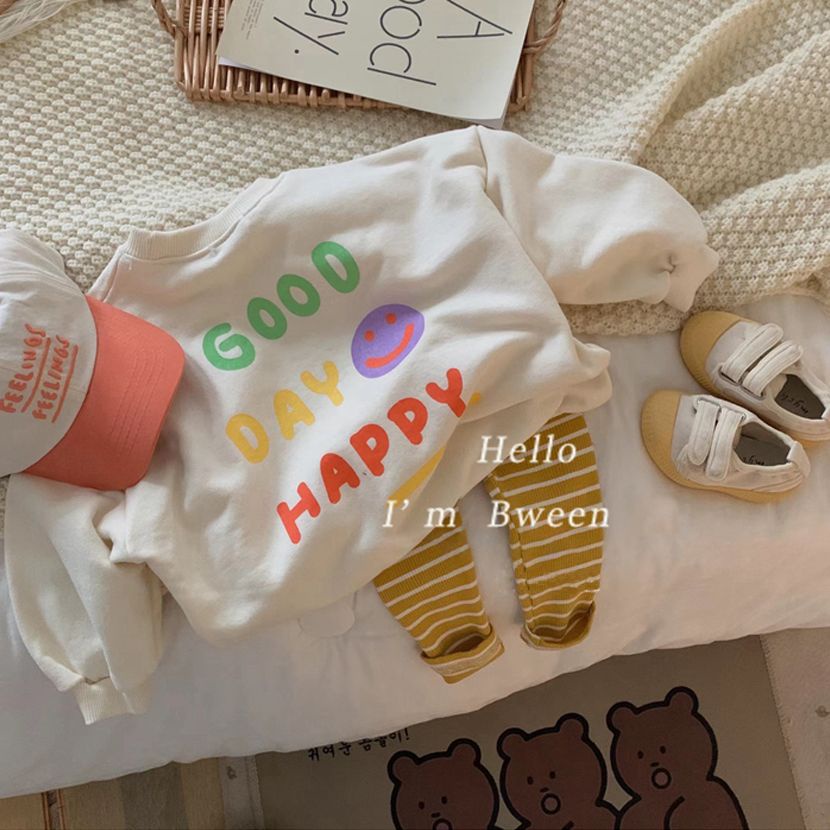 [Babycat] Hàng Có Sẵn Áo Sweatshirt Cotton Nguyên Chất Mỏng Tay Dài Phong Cách Hàn Quốc Nhật Bản Mùa Thu Đông Đơn Giản Dễ Phối Đồ Cho Trẻ Em