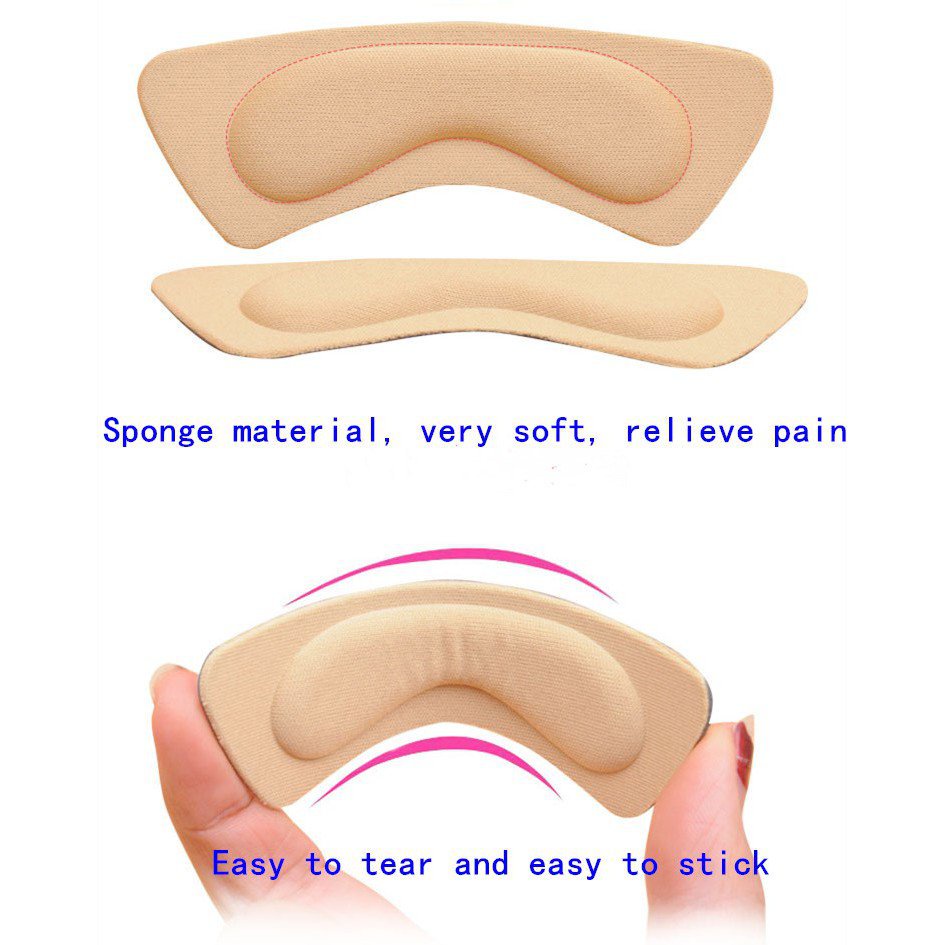 Set 2 Cặp Miếng Dán Gót Giày Bằng Xốp Vô Hình Chống Nước Chống Mài Mòn