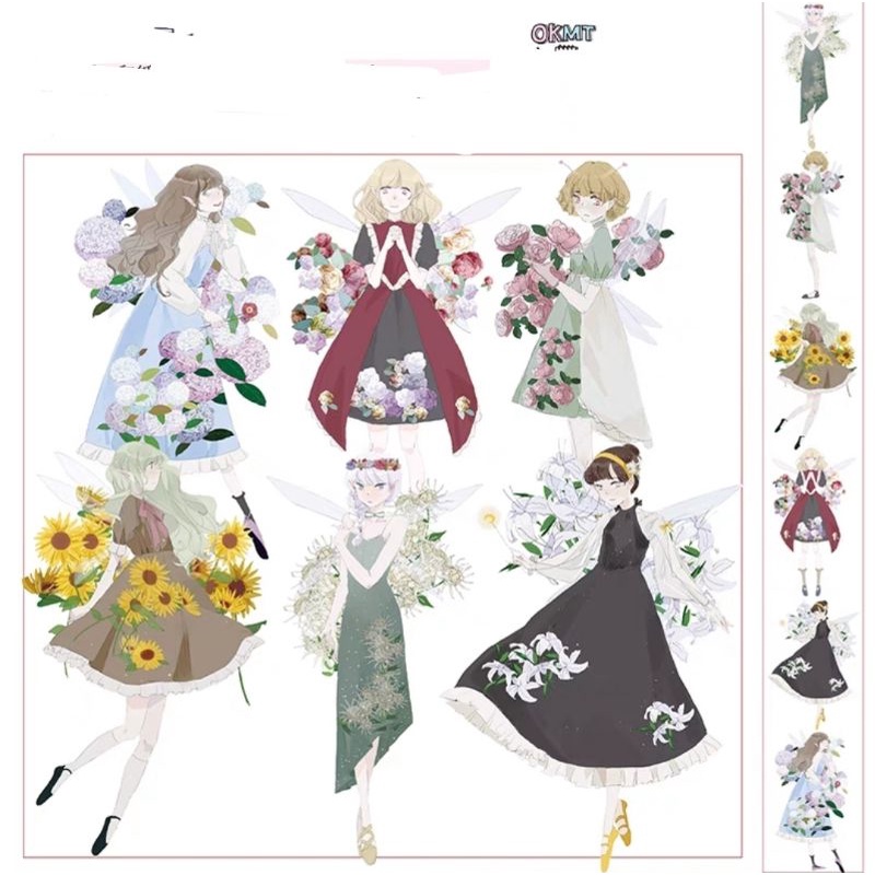 Băng keo Washi tape 4x35cm họa tiết cô gái nhà OKMT