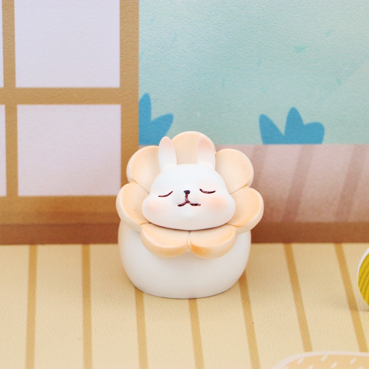 Set mô hình 4 bé MÈO FLOWER đội hoa biểu cảm dễ thương nhiều màu sắc chất liệu PVC làm quà tặng, mô hình tiểu cảnh-Ráp