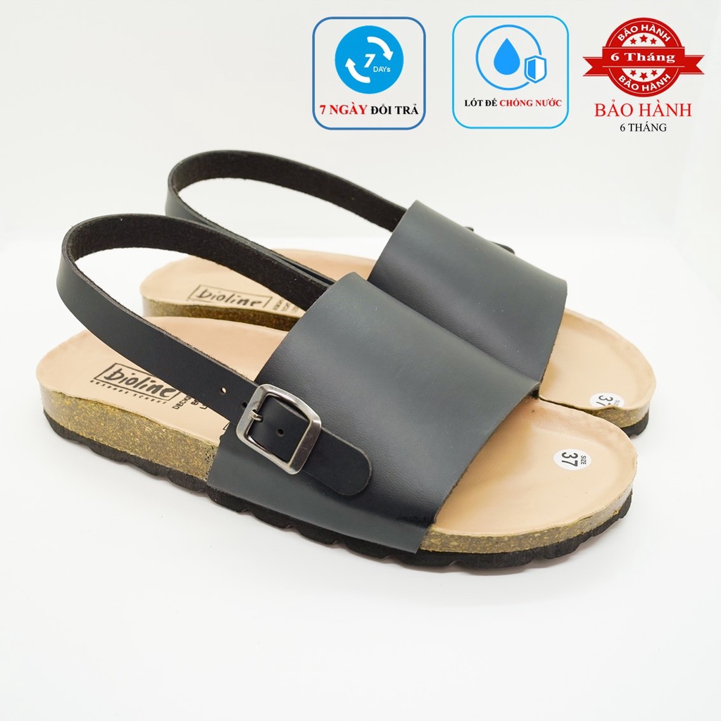 [Lót Chống Nước] PUK22 - Sandal Birken Đế Trấu BIOLINE Official Quai Nguyên Tấm Da PU cao cấp Unisex Nam nữ