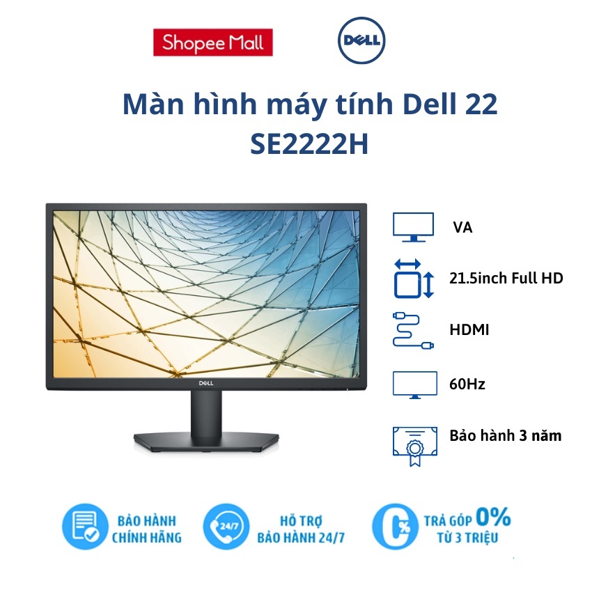 Màn hình pc Dell 22 SE2222H/ 21.5inch Full HD/ 60Hz/ VA/ 3Yrs
