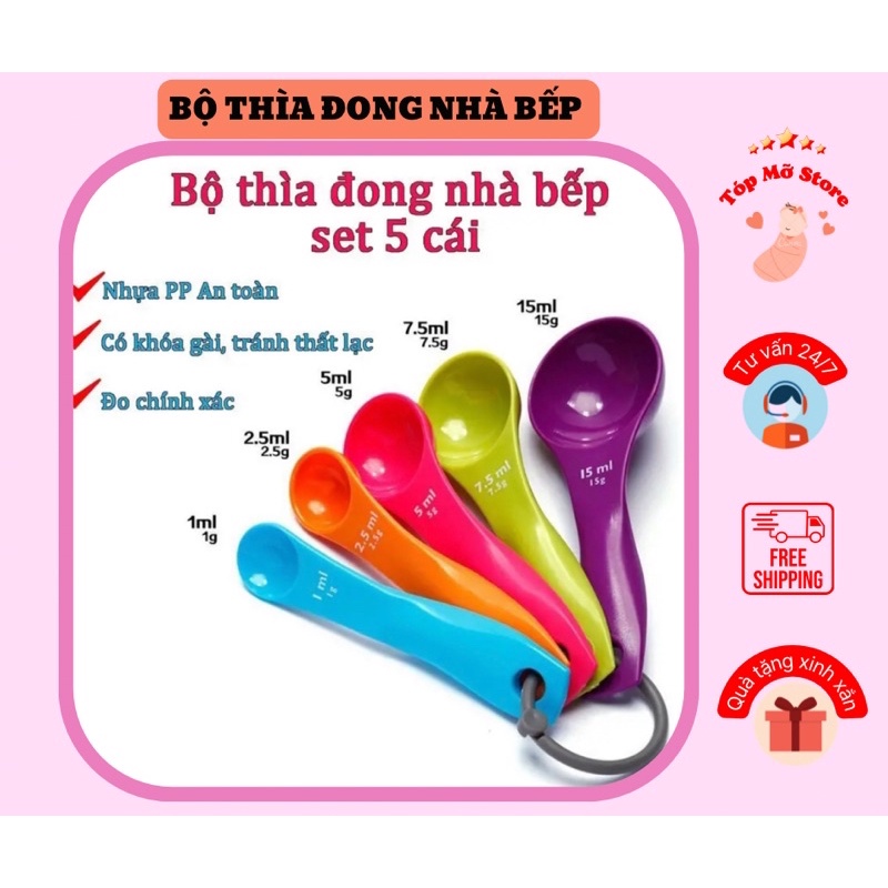 Set Thìa Đong Nhà Bếp 5 chiếc