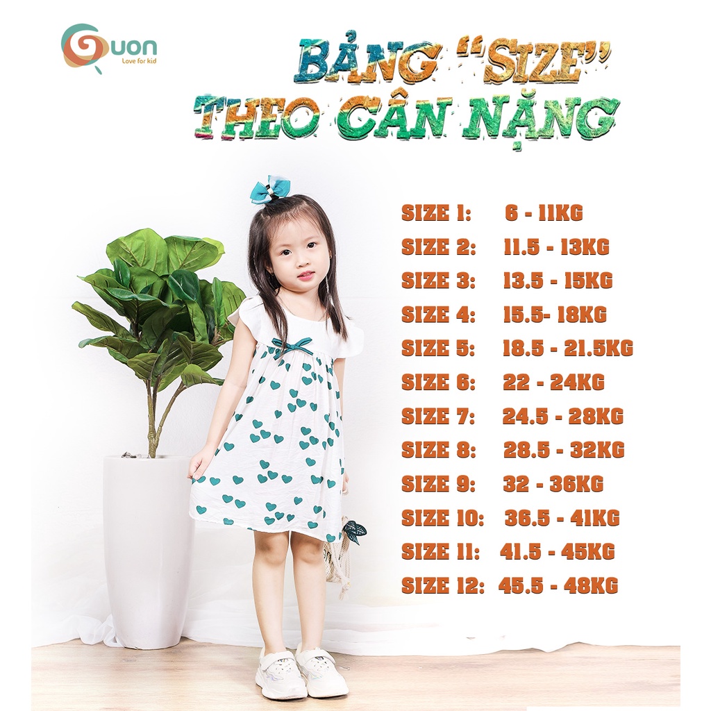 Váy bé gái GUON vải lụa dáng suống thoáng mát cho bé 11-42kg - Thủy Tinh