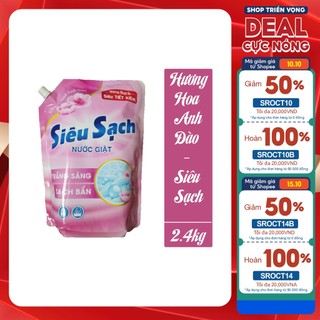 Túi Nước Giặt Lix Siêu Sạch Hương Hoa Anh Đào 2.4Kg - Tẩy Sạch Vết Bẩn Cực Mạnh