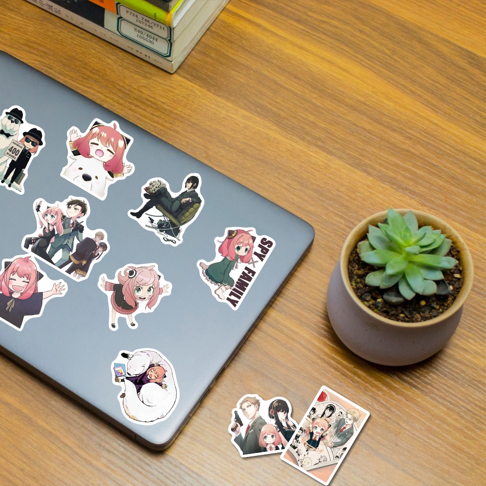 Bộ 50 Miếng Dán Hoạt Hình Chống Thấm Nước Trang Trí Laptop / Cốc Nước Cho Bé