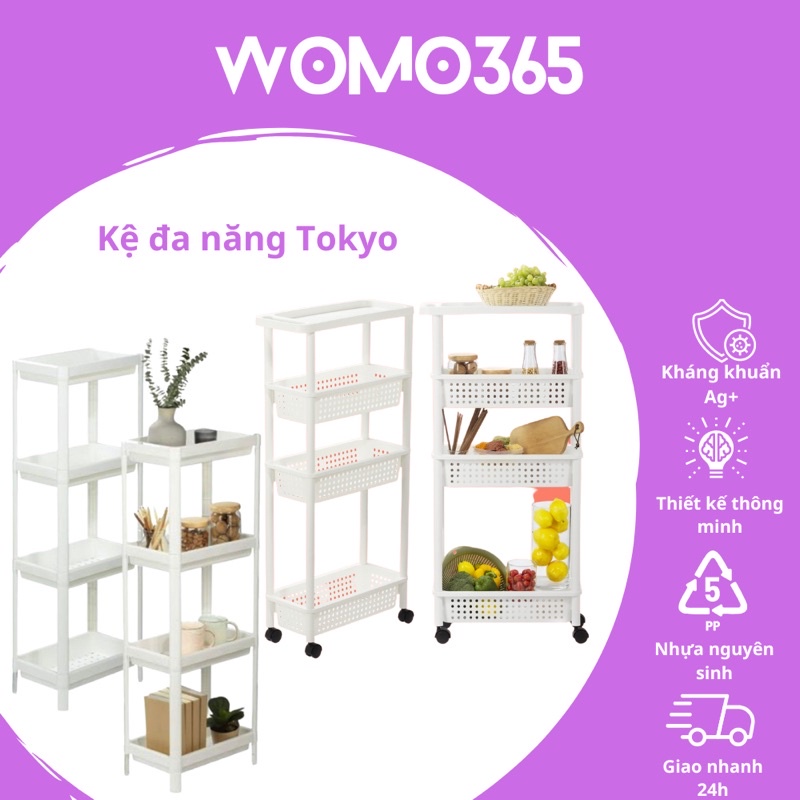 Kệ Nhựa Đa Năng Inochi 2 3 4 Tầng Dùng Trong Phòng Tắm Thông Minh - Giao Màu Ngẫu Nhiên