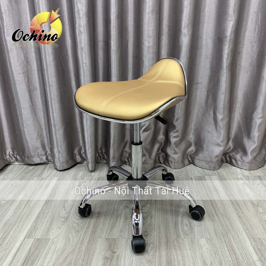 Ghế Spa, Ghế Trang Điểm Xoay Mẫu Da Cá Không Tựa Phong Cách Hiện Đại (Hàng Có Sẵn)