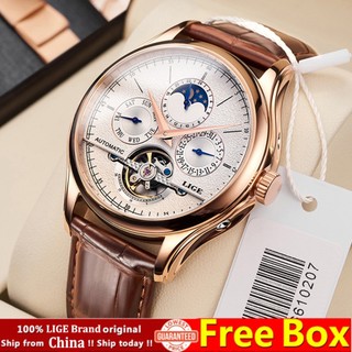 LIGE Đồng Hồ Cơ Tự Động Sang Trọng Cho Nam