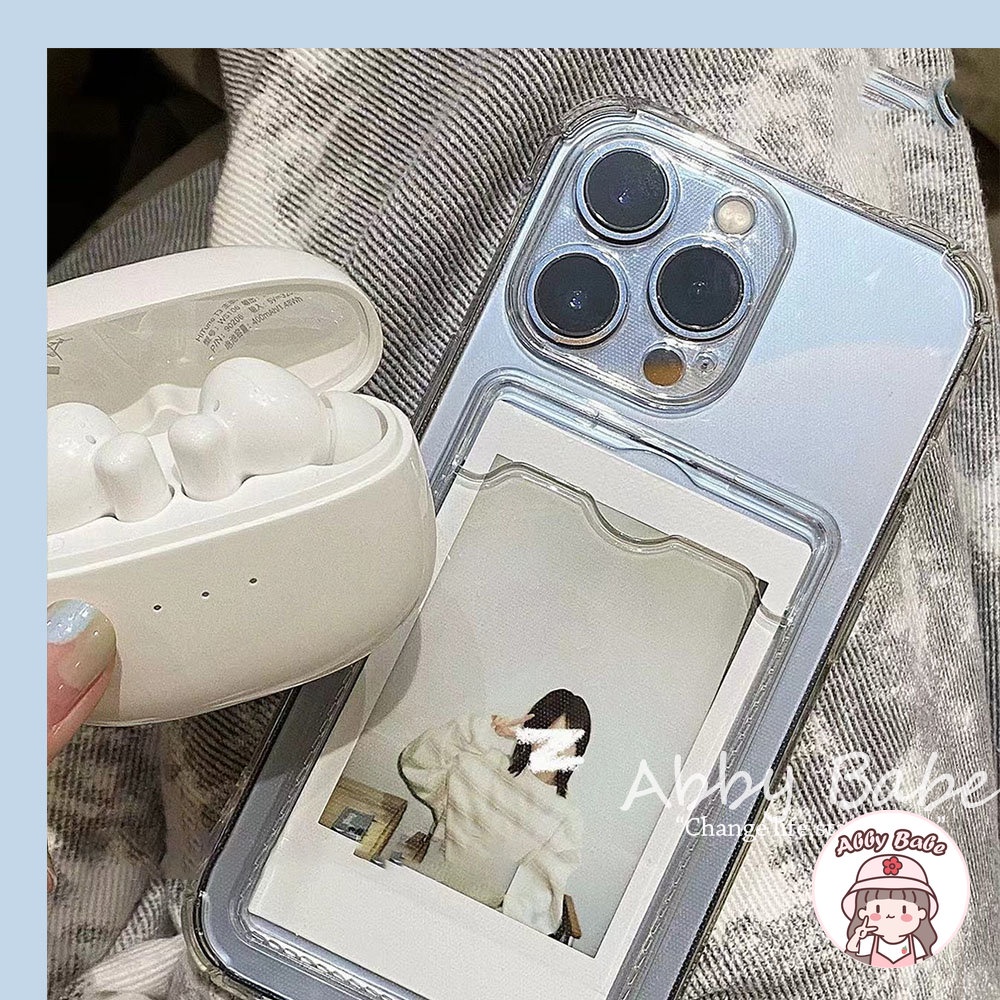 Ốp Điện Thoại TPU Mềm Mỏng Trong Suốt Có Ngăn Đựng Thẻ Chống Nước Cho IP 14 13 12 11 Pro Max X XS