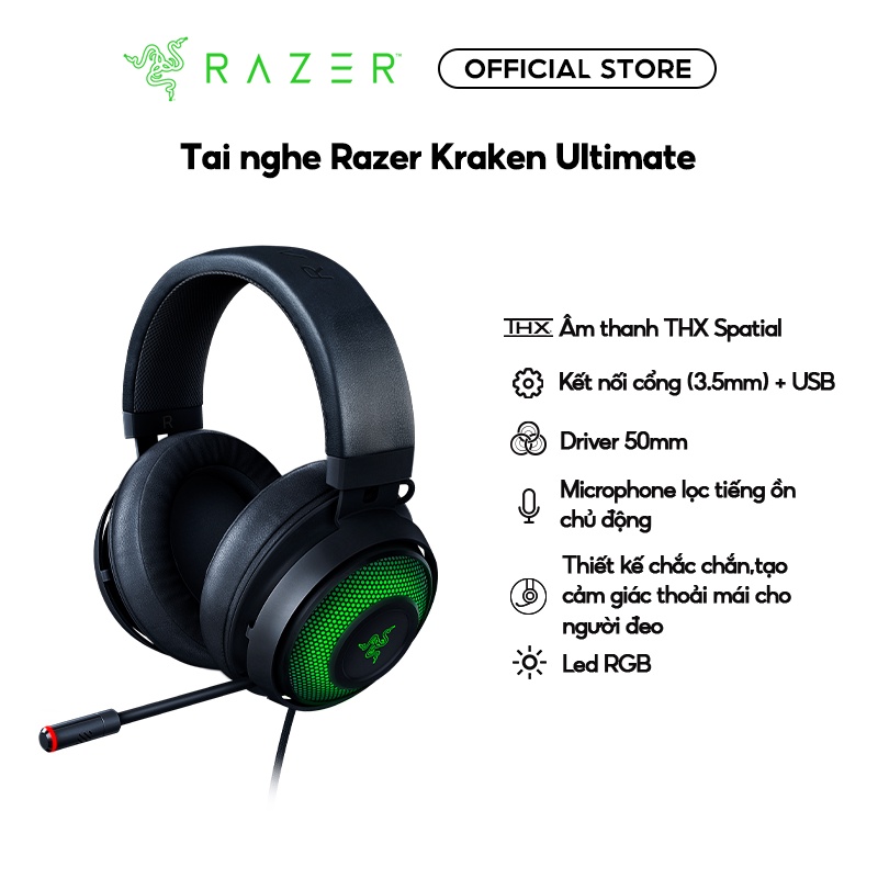 Tai nghe Razer Kraken Ultimate ANC Mic-Đen(Black)_RZ04-03180100-R3M1