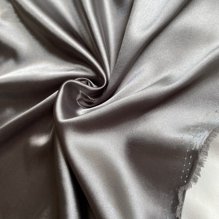 Vải Satin Màu Xám Khổ 1m55 - Co Giãn Nhẹ, Mềm - May Quần Áo Dài, Đầm, Áo Kiểu, Bộ