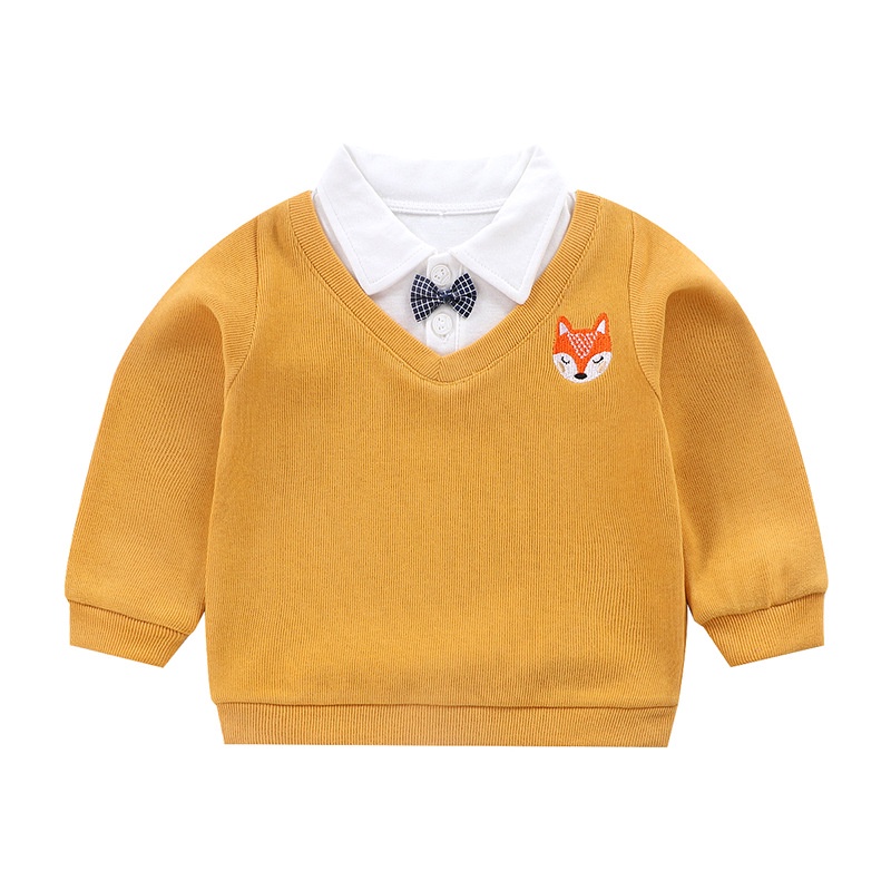 Áo Sweater Chui Đầu Thêu Họa Tiết Màu Sắc Thời Trang Xuân Thu Phong Cách Hàn Quốc Cho Bé Trai / Gái 80-140CM