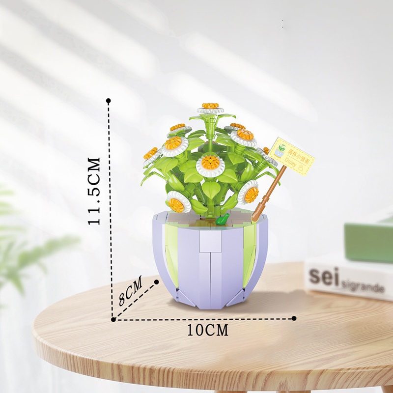 Bộ Đồ Chơi Lắp Ráp Tạo Hình Chậu Hoa DIY Dành Cho Trẻ Em