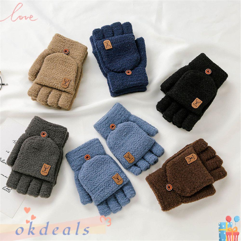 Găng Tay Hở Ngón Giữ Ấm Mùa Đông Dành Cho Học Sinh