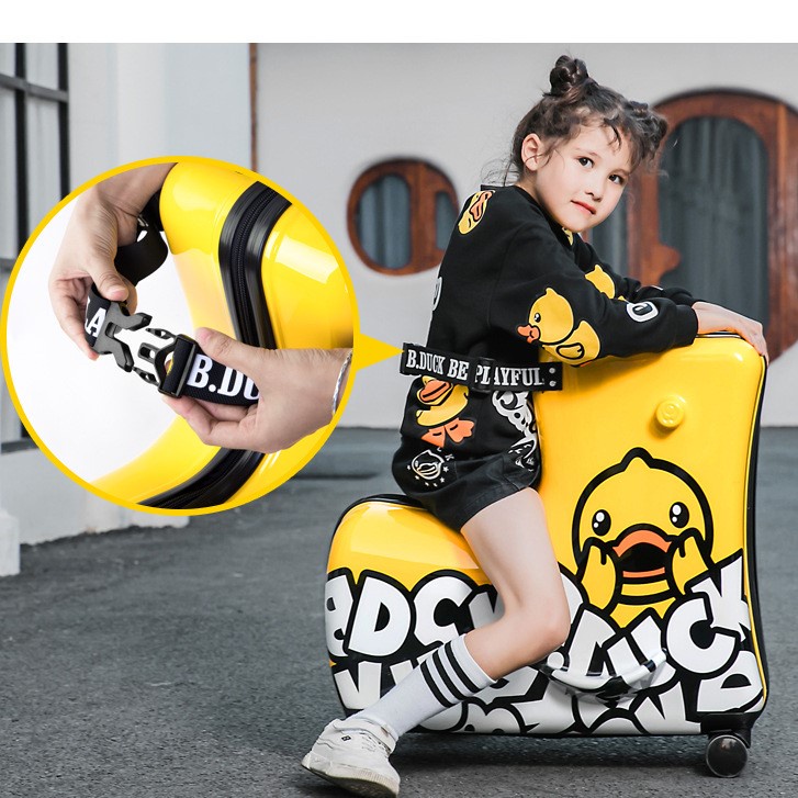 Vali BDuck Cho Bé Size 20inch / 24inch - Kiêm Xe Kéo 4 Bánh & Chân Xoay 360° - Hàng Chính Hãng