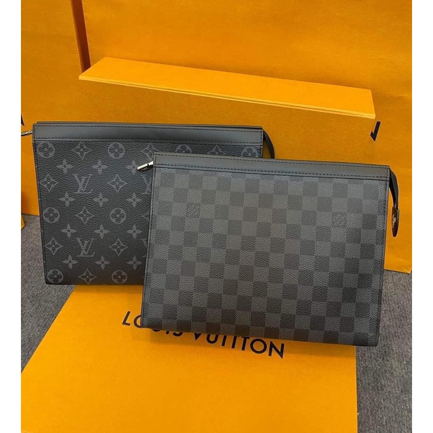 Túi ví cầm tay LV POCHETTE VOYAGE LEATHER IN BLACK SPSL cao cấp