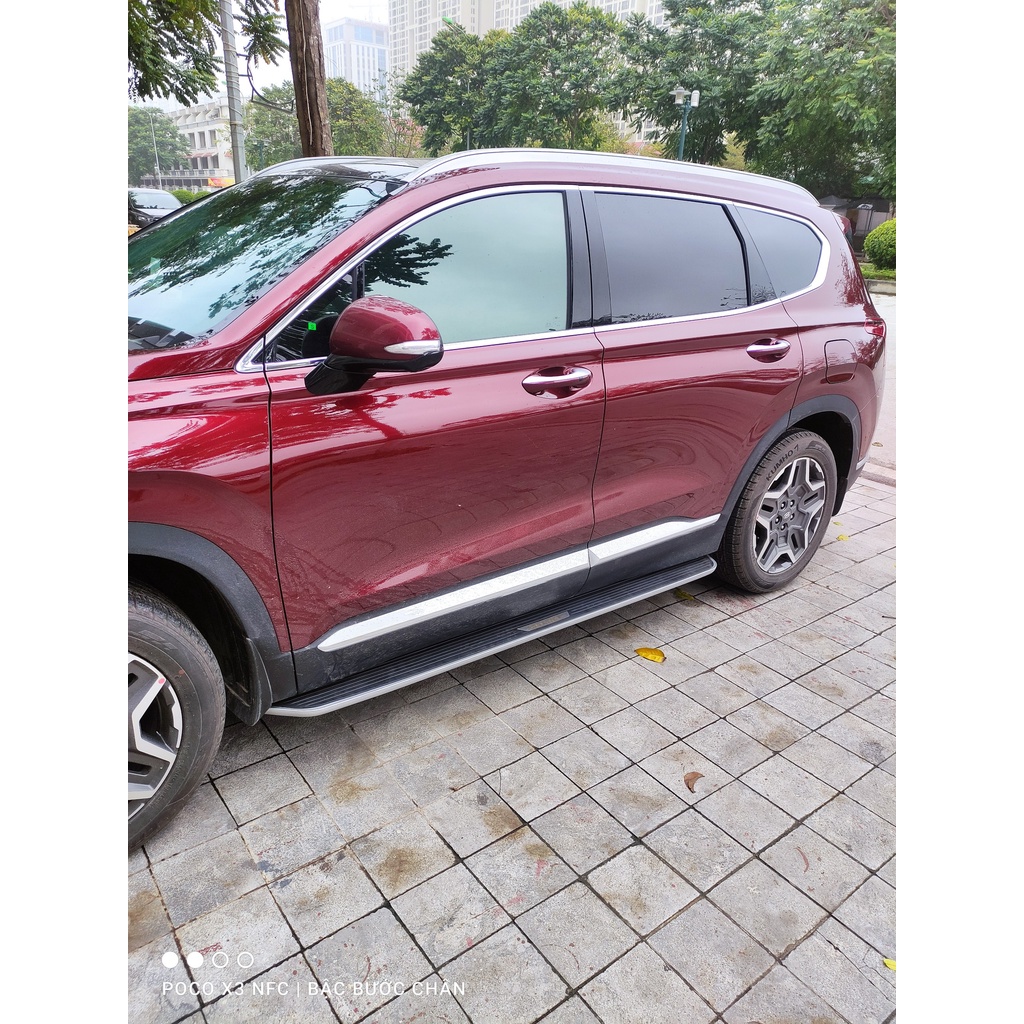 Bậc lên xuống, bệ bước chân xe Hyundai SantaFe 2006-2022+. Mẫu Cao cấp Nhôm đúc nguyên khối