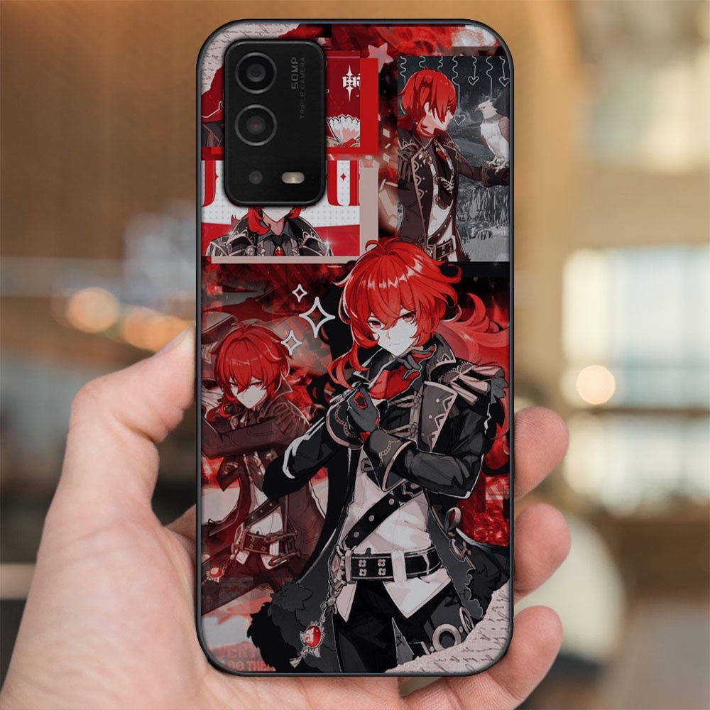 Ốp lưng Oppo A55 4G, A55 5G viền đen in hình Diluc Genshin Impact