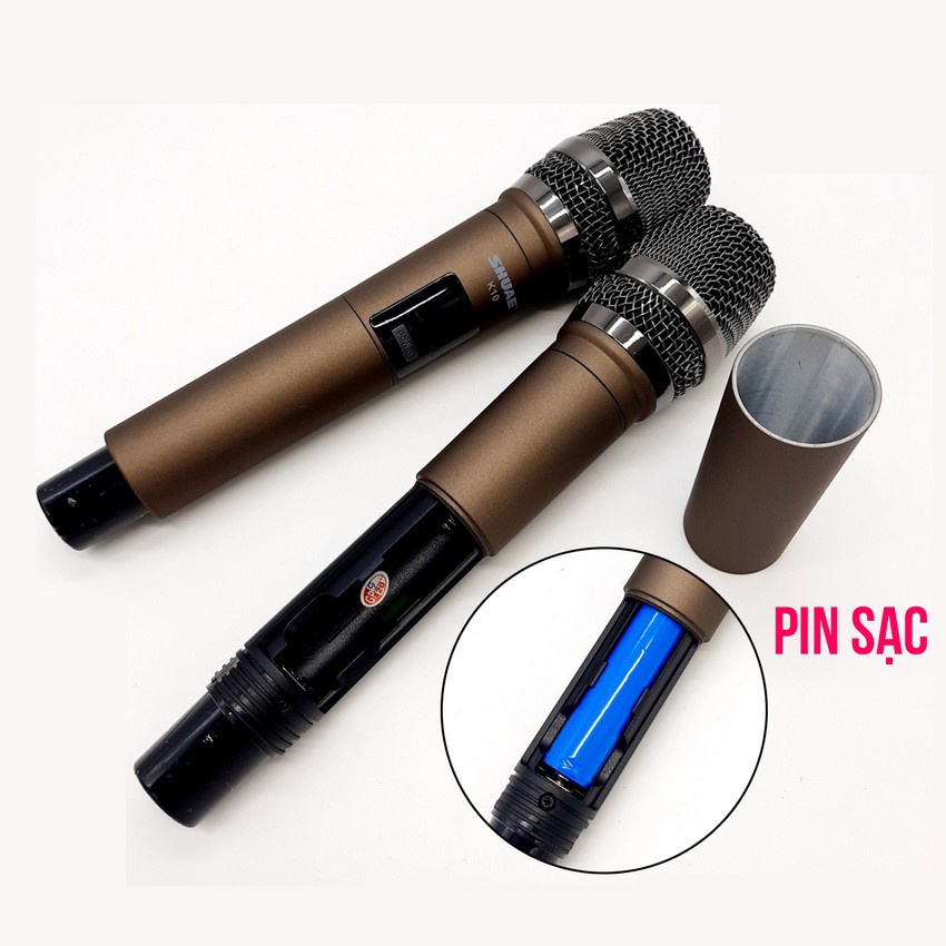 [SIÊU PHẨM 2022] Micro Không Dây Đa Năng Cao Cấp Shuae K10-Micro Giá Rẻ Dành Cho Loa Kéo Amply, Sử Dụng Chip Thông Minh